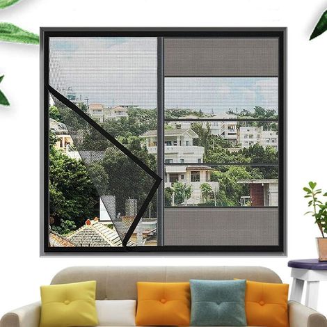 Moustiquaire Fenêtre 60x70cm - Fibre De Verre - Bandes Auto-Agrippantes - Anti-Insectes - Pour Maison (1/5)