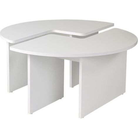 Couchtisch - MOIRA - Rund - Naturweiß - 90 x 90 x 41 cm (1/5)