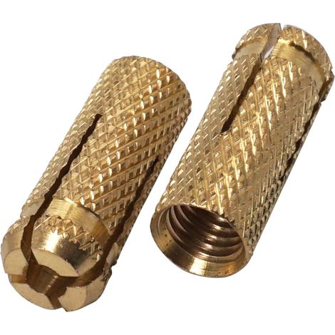 Chevilles en laiton M10 - Lot de 10 - Fixation maçonnerie - Ancrage béton et brique - Pour travaux pro et DIY - 32 mm (1/5)