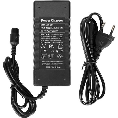 Chargeur batterie 42V 2A pour hoverboard, scooter électrique 2 roues, adaptateur secteur auto-équilibré, UE (1/2)