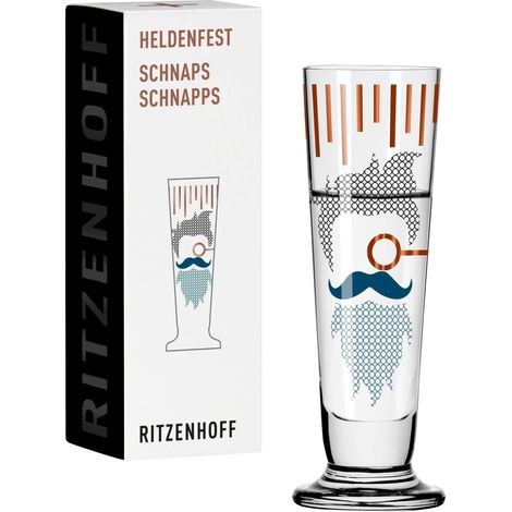Verre à liqueur 40 ml série motif n° 10 Barber rond et multicolore (1/5)