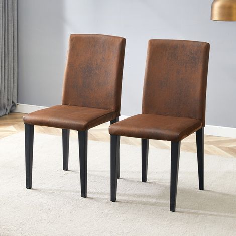 Set di 2 sedie da pranzo 38 x 47 x 90 cm in tessuto marrone per soggiorno moderno FloraGrace (1/5)