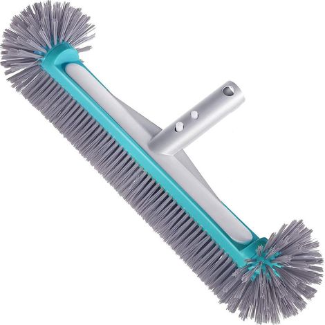 Tête de brosse pour piscine à extrémités arrondies, tête arrière robuste en aluminium de 44,5 cm (17,5 po) pour nettoyer les murs, les carreaux et les sols, 7 rangées de poils en nylon de qualité supé (1/5)