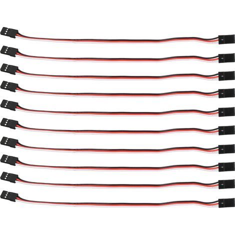 Câble d'extension de Servo à 3 broches, 10 pièces, modèle de conducteur de voiture, ligne de connexion, noyau intérieur en laiton, 200mm femelle à (1/5)