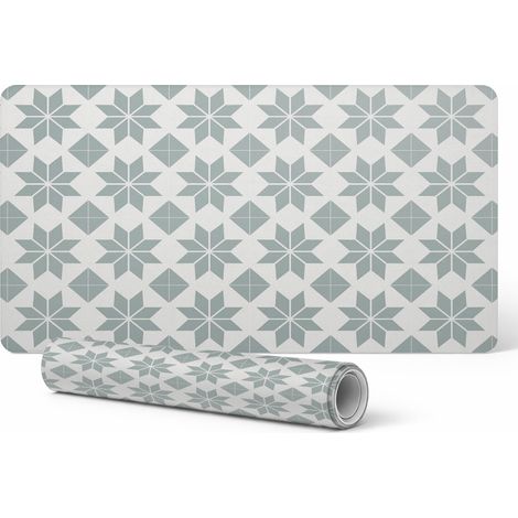 Alfombrilla protectora de escritorio con estampado geom茅trico floral, 120 x 60 cm.