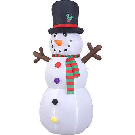 2.4m Bonhomme de neige gonflable illuminé de Noël pour décoration de jardin (1/5)