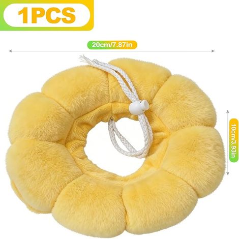 collerette souple chat tournesol col de protection réglable S collier de chat protection entretien nettoyage chaton jaune (1/2)