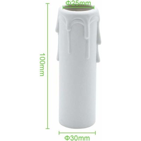 Paquet de 10 bougies gouttes gouttes en plastique couvre les tubes pour lustre lumière pendants luminaires blanc