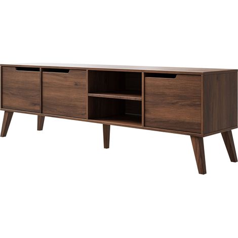 Mueble TV Otis II, Nogal, Número de puertas: 0, Número de cajones: 0, 180x55x40cm