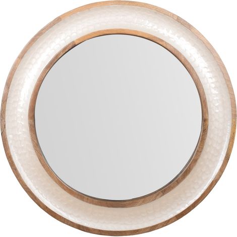 Specchio da parete decorativo rotondo in madreperla, design moderno, ideale per soggiorno, camera da letto, bagno, 78 cm, arredamento per la casa (1/4)