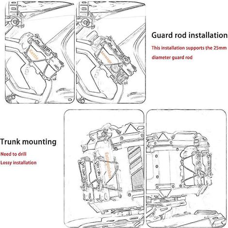 Motorrad-Getränkehalter, Flaschenhalter für Stoßstangenschutz (22–25 mm Stoßstangen), schwarz (1/5)
