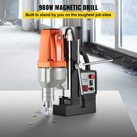 Perceuse aimantée 240V 980W BRM-35, machine à percer métal puissante 680 tr/min, foreuse magnétique multifonction Ø35mm pour perçage et taraudage (1/5)