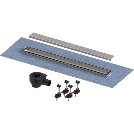 TECElinus Plus Kit caniveau de douche, écoulement ''Norm'', grille ''2 en 1'', 800 mm, 15150080