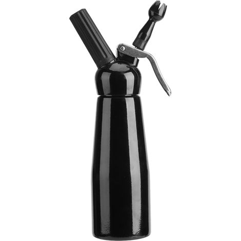 500 ml Sahnespender aus schwarzem Aluminium, Sahnesiphon, Schaumkanone für Desserts und Butter, wiederverwendbare Küchenpatrone (1/5)