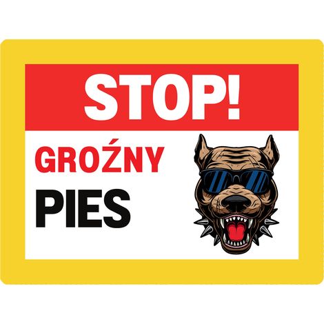Warnschild „Gefährlicher Hund mit Brille“ – 20 x 28 cm