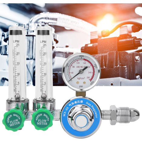 Régulateur d'argon WX-55X-2L, débitmètre de gaz à double tube, réducteur de pression CGA540 (métrique) (1/5)
