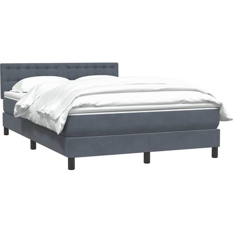 vidaXL Sommier à lattes de lit et matelas gris foncé 160x210cm velours