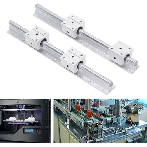 Ensemble de 6 rails ronds SBR12-300, rails de guidage SBR12, combinaison de glissières SBR12UU (1/5)