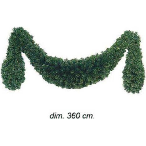 Festone natalizio in pino verde pavone 360 cm - decorazione addobbo natale