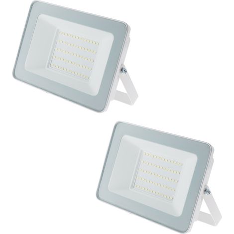 Lot de 2 projecteurs LED chantier 50W 5000lm IP65 - blanc - Zenitech (1/2)
