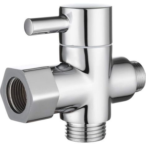 Vanne 3 Voies en Laiton Massif 3/8" Adaptateur Vanne de Derivation pour Toilette WC-