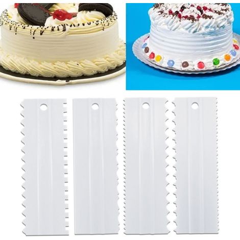 spatules à gâteau de qualité alimentaire, outil de bricolage, lisseur à glaçage en dents de scie pour crème, mousse et crème au beurre (1/5)