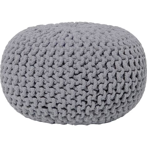 Pouf CONRAD Baumwolle Grau