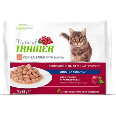 Gatto Adult Sterilised Bocconcini Salmone 4x85gr Natural Trainer (1/2)