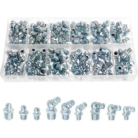 110 Pièces Kit D'assortiment De Graisseurs, M6 M8 M10, Assortiment De Graisseurs pour L'automobile, Le Camion, l'agriculture, Pistolets à Air Chaud (1/5)