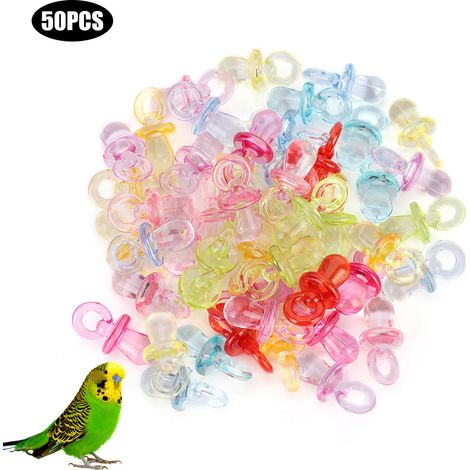 Fournitures en plastique pour perroquets et oiseaux, 50 pièces, morsure de mamelon colorée, jouet à mâcher, ensemble d'accessoires de bricolage (1/5)