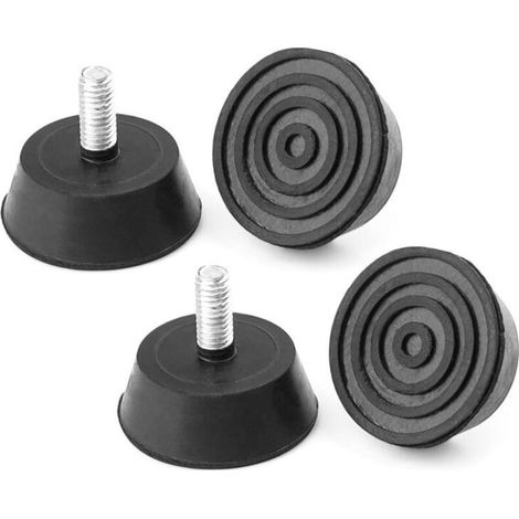 4 Pièces Pieds Réglables de Meubles, Base en Caoutchouc Pieds de Planche à Découper avec vis, Pieds Réglables en Hauteur Diamètre 32 mm, pour Meubles, Electroménagers (1/4)
