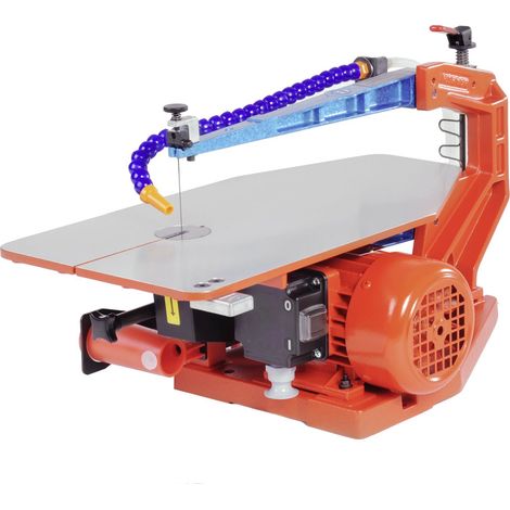 Scie à chantourner électrique 100W – Moteur asynchrone pour travail continu – Passage longitudinal 460 mm – Pour bois dur et tendre – Hegner