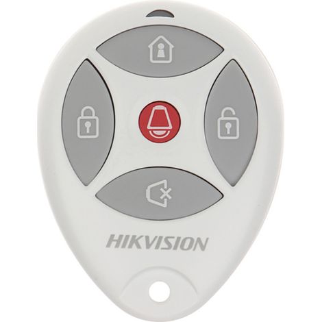 Control remoto inalámbrico HIKVISION DS PKFE 5 868M O STD de 868 MHz, bidireccional, de 5 botones y código variable, color blanco, para sistemas AxHub
