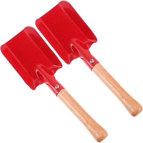 Gartenkellen-Set – Gartenhandgeräte – Pflanzen und Jäten – Robustes Eisenholz – 2-teilig – Rot