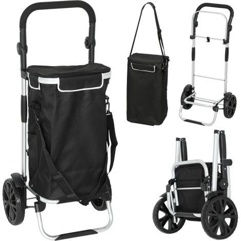 3-in-1 Einkaufstrolley klappbar mit 40L Kapazität belastbar Trolley bis 25kg mit Kühlfach Schwarz
On-Site (1/5)