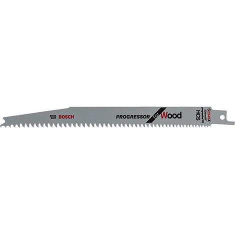 Bosch Professional 25 unidades Hoja de sierra sable S 2345 X Progressor for Wood, para madera, 200 x 19 x 1.25 mm, accesorio de sierra sable