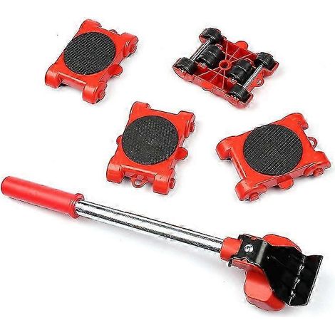 Kit de patins de déménagement ultra-résistants, supportant une charge de 300 kg, avec patins antidérapants pivotants à 360°, idéal pour les parquets et les moquettes, 5 pièces. (1/5)