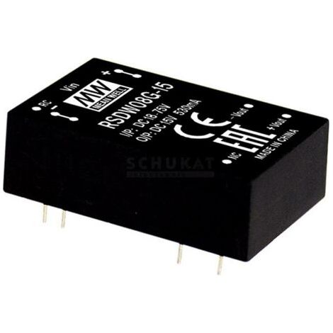 Module convertisseur CC/CC Mean Well RDDW08G-12 Nbr. de sorties: 2 x 333 mA 8 W 1 pc(s) (1/4)