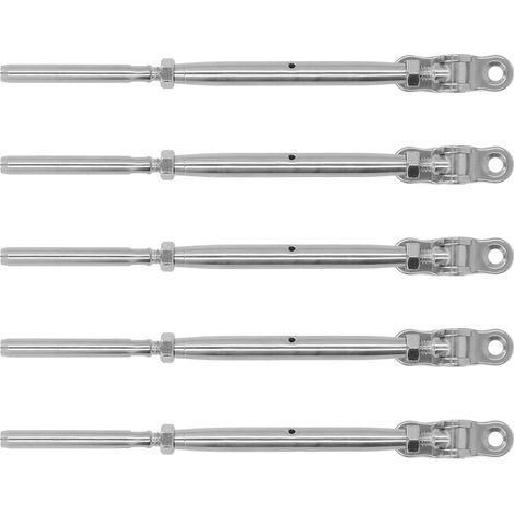 5pcs tige droite inox 3/16in raccord fourche accessoire câble acier verrou tirant cordon fixation (1/5)