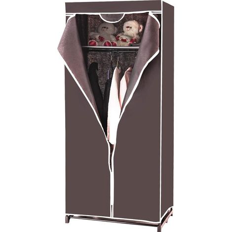 Costway – Armoire de rangement penderie en tissu 75x50x170cm – Structure métallique stable – Tissus non-tissés respirants – Protection antipoussière (1/5)