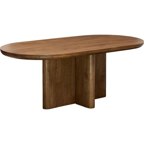 Mesa de comedor Nagda ovalada, 100 x 200 cm, para 8 comensales, color marrón - Atmosphera créateur d'intérieur (1/3)