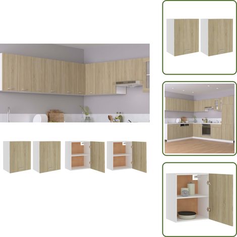 Küchenstauraum - vidaXL Hängeschränke 2 Stk. Lyon Sonoma-Eiche 50x31x60 cm Holzwerkstoff - Holzschrank (1/5)