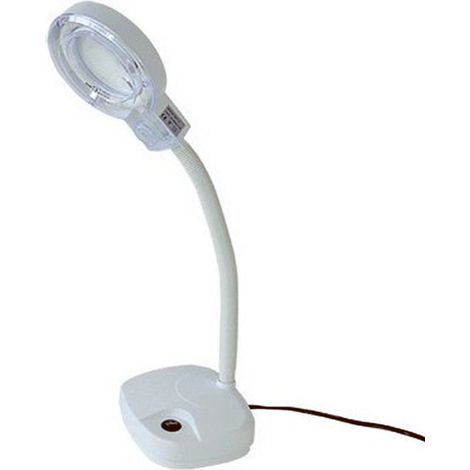 Trade Shop - Lampada Neon Da Tavolo Con Lente Di Ingrandimento Professionale Flessibile 3d 8d -