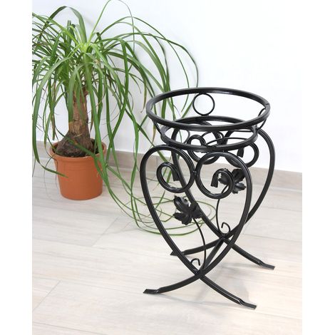 DanDiBo Blumenständer Metall Schwarz 49 cm Blumenhocker KW420 Pflanzensäule Pflanzenständer Blumensäule Klein (1/5)