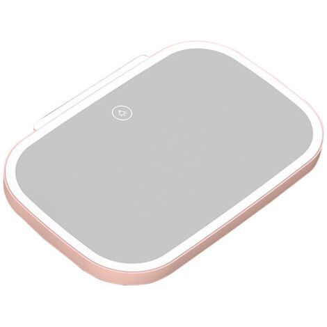 Miroir de pare-soleil universel pour voiture, miroir de maquillage LED à intensité variable, éclairage LED, rétroviseur intérieur automobile avec éclairage LED, rose pratique (1/5)