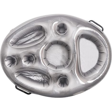 Bar de Piscine Flottant, 8 Trous Bar Flottant Piscine, Gonflables Porte-Boissons, Plateau Gonflable Bar Flottant, Bar Flottant Spa,5070cm（gris）