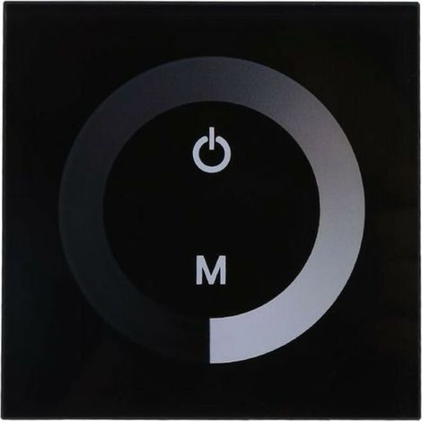 Variateur de Lumière,Dimmable LED panneau tactile couleur unique variateur interrupteur mural contrôleur panneau tactile barre lumineuse LED DC 12V-24V silencieux avec(Noir) (1/5)