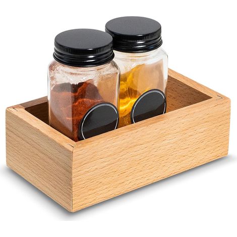 Vassoio Organizer in Legno di Faggio Naturale 15 x 9 x 5 cm