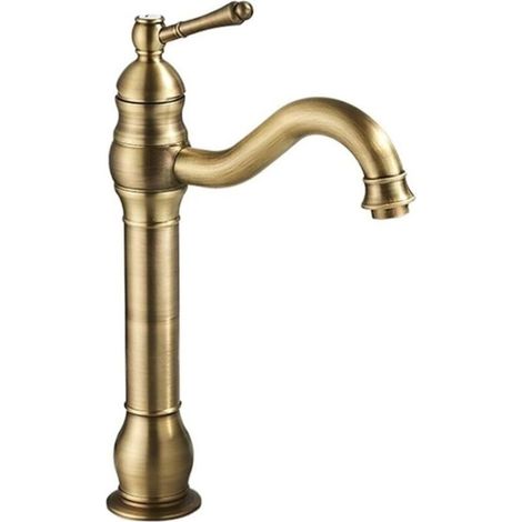 Warm- und Kaltwasserhähne, Retro-Spritzschutzarmaturen für Waschbecken, komplett aus Kupfer gefertigt, geeignet für Toiletten, Badezimmer und Aufsatzwaschbecken (1/5)