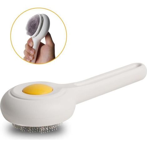 Brosse Chiens Chats, Autonettoyante Brosse pour chat chien, Enlèvement Efficace des Poils Morts et Poils Tomentose,Adapté Les Chiens (1/4)
